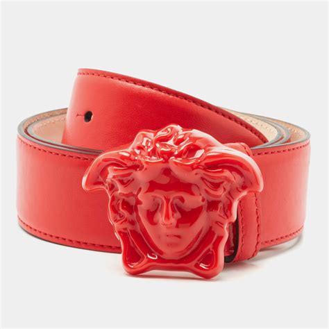 rose gold versace belt|red Versace belt gold buckle.